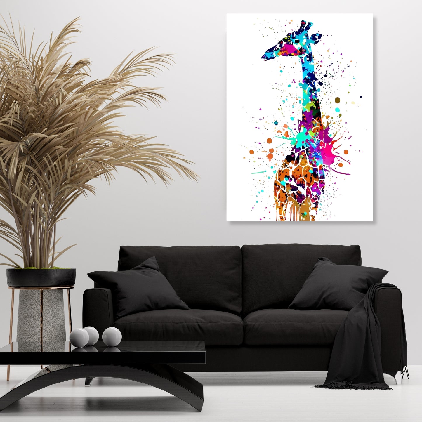 Giraffe Love Wall Art Canvas Print