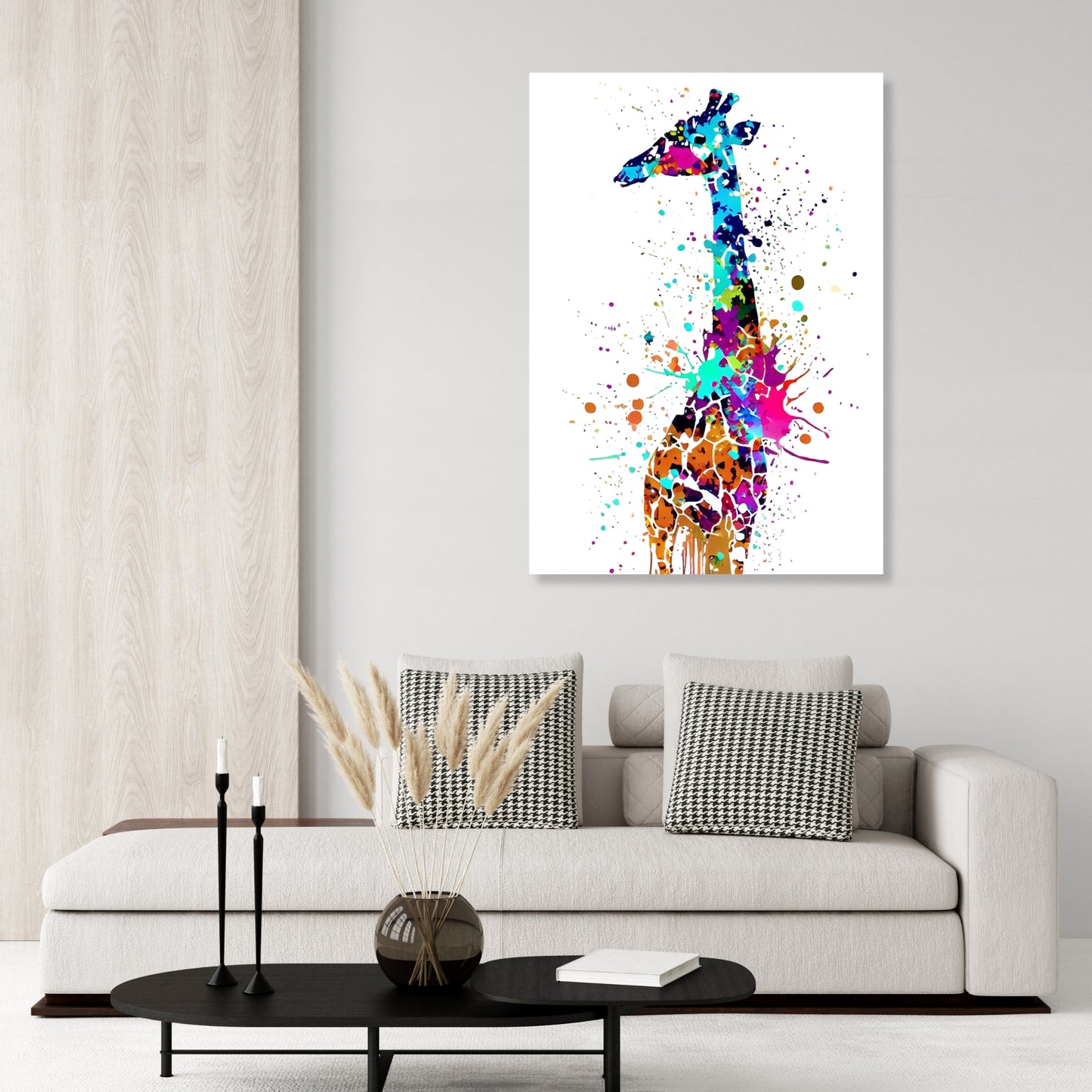 Giraffe Love Wall Art Canvas Print