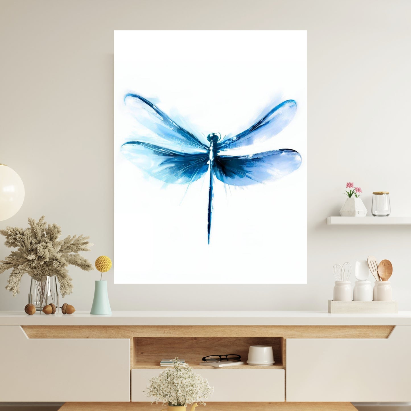 Hamptons Dragonfly Wall Art Canvas Print