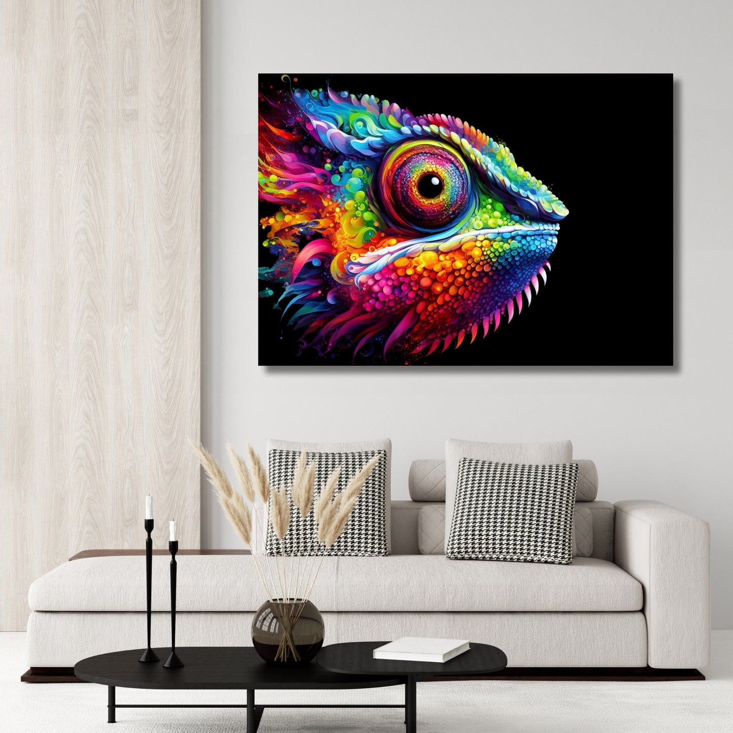 Luminous Chameleon Wall Art Canvas Print