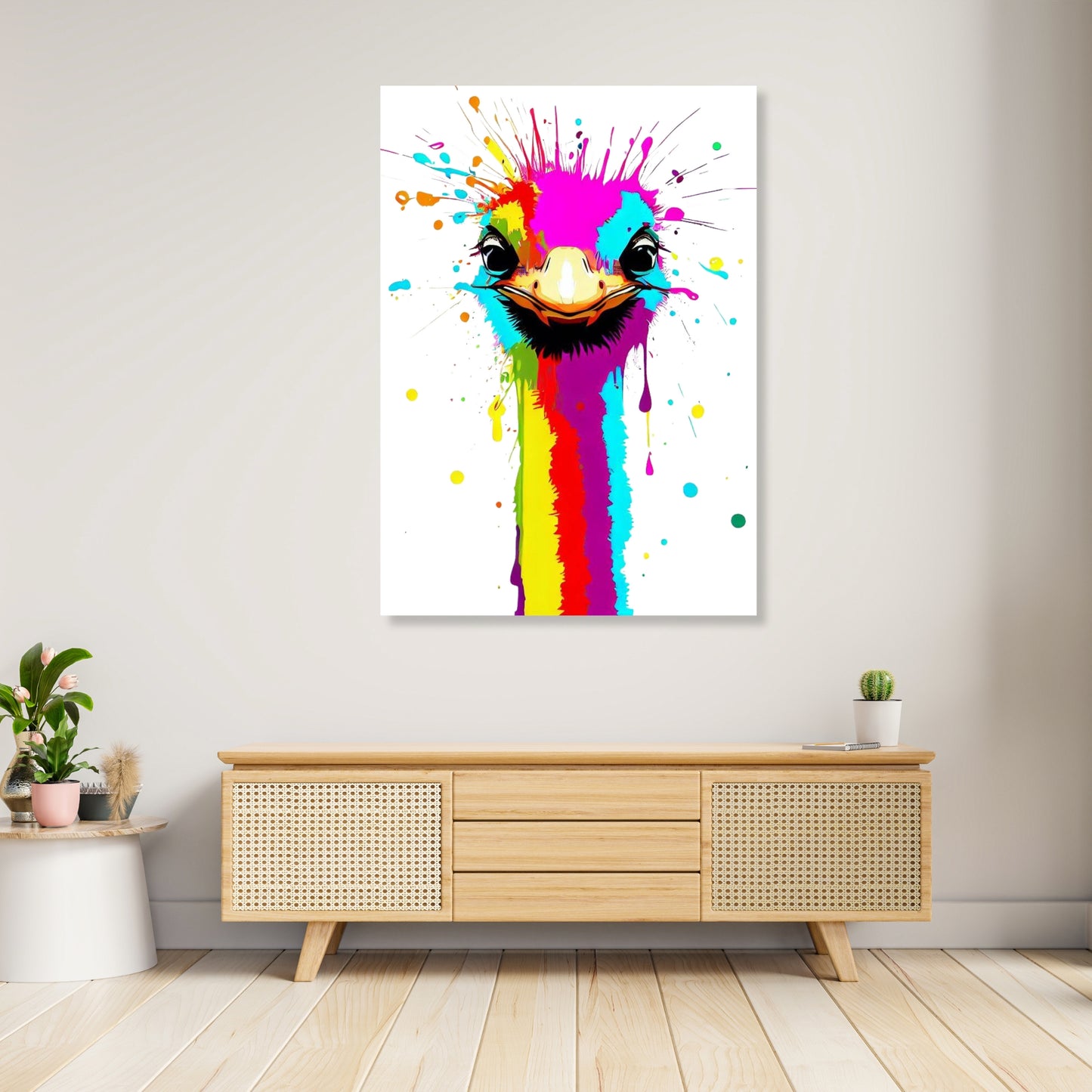 Ollie Ostrich Wall Art Canvas Print