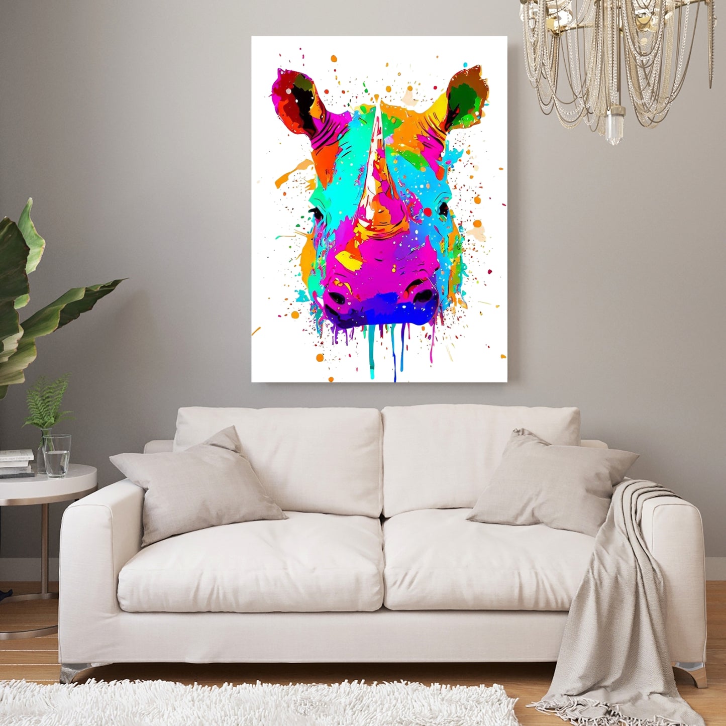 Rhino Beauty Wall Art Canvas Print