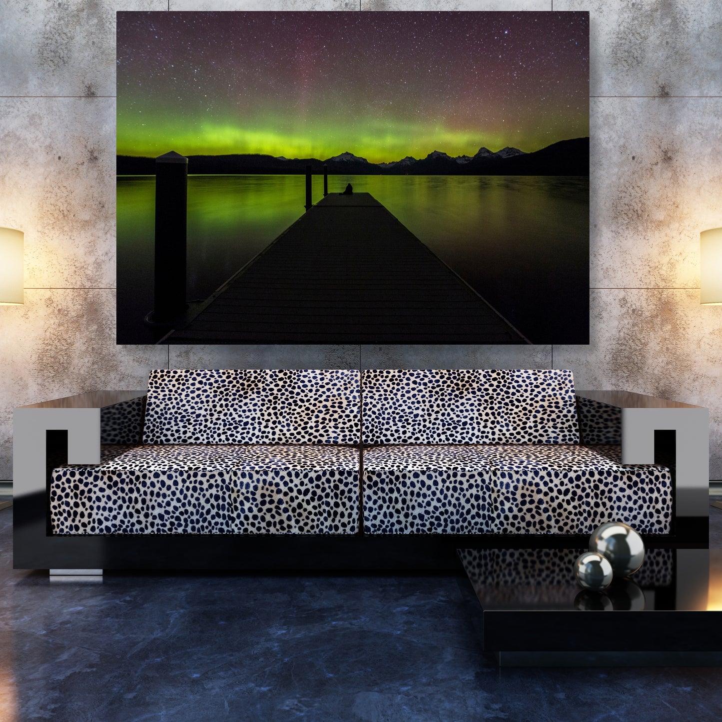 Aurora On The Lake Wall Art Canvas Print