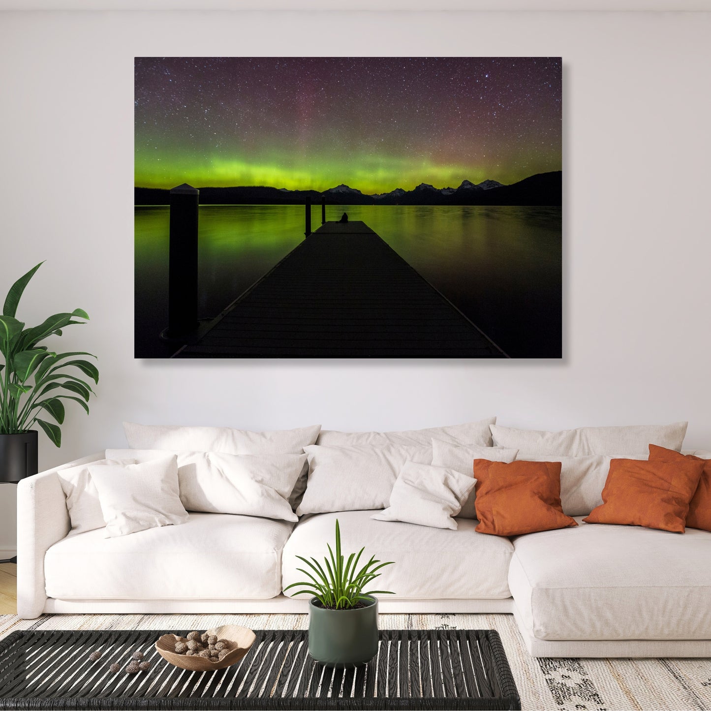 Aurora On The Lake Wall Art Canvas Print