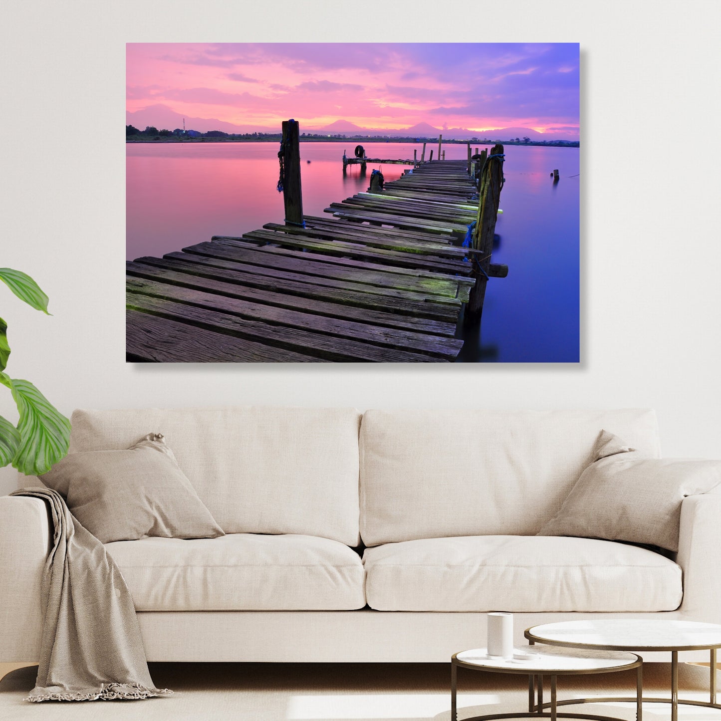 Sunset Jetty Wall Art Canvas Print