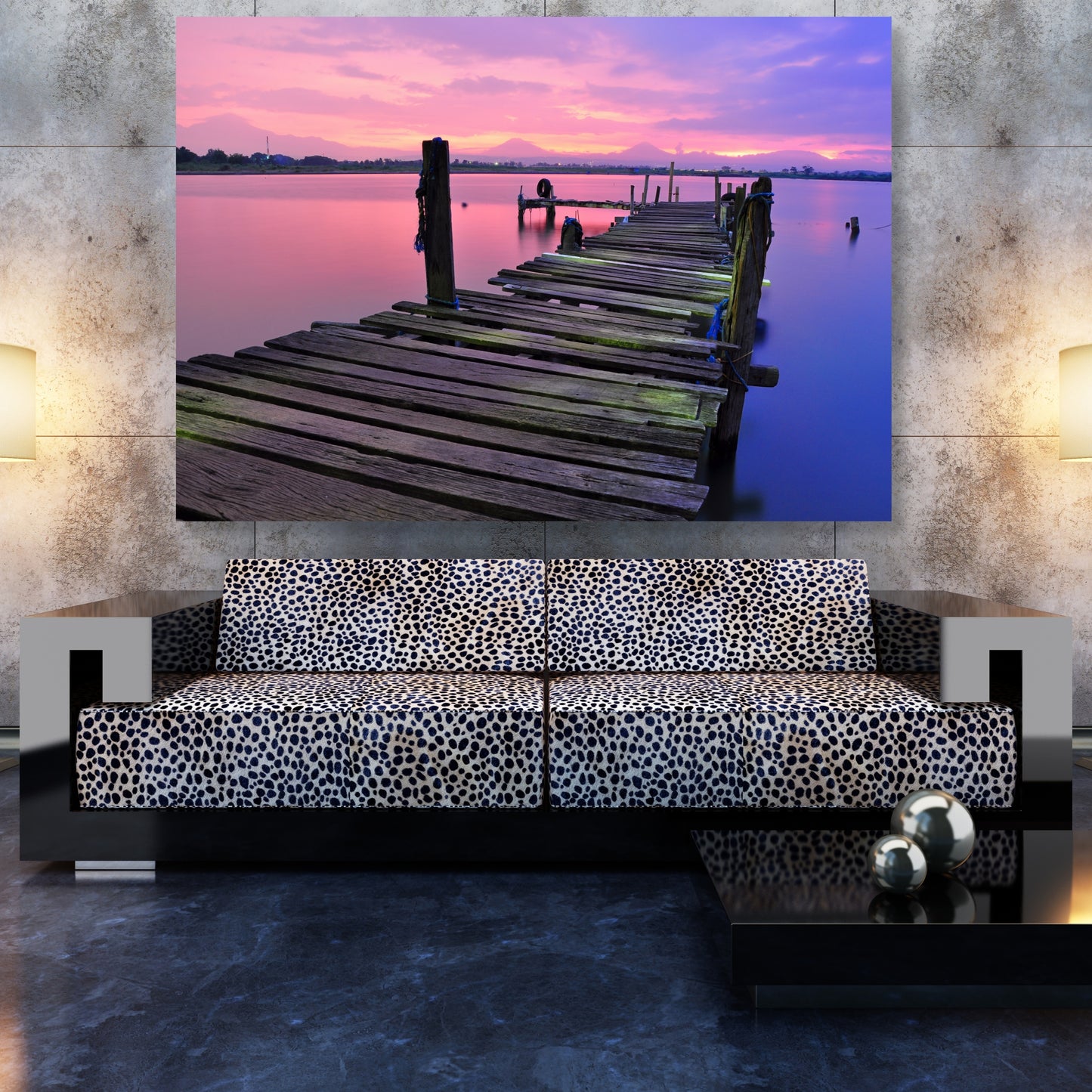 Sunset Jetty Wall Art Canvas Print