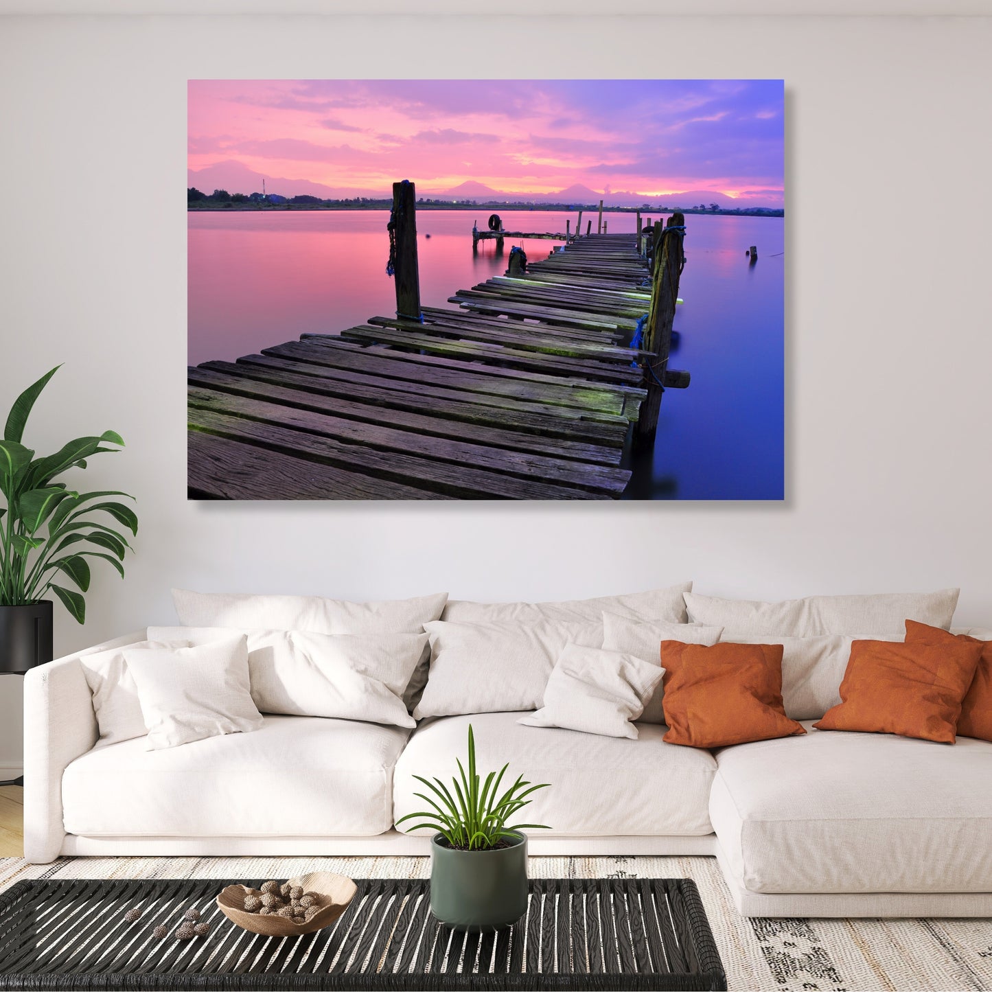 Sunset Jetty Wall Art Canvas Print