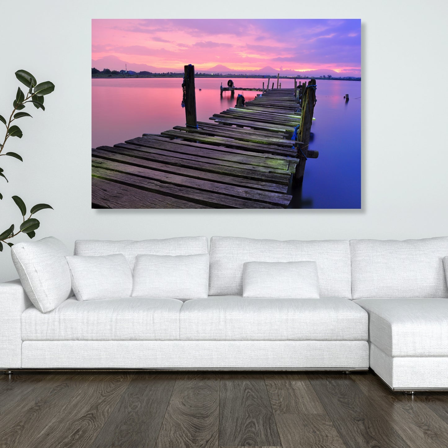 Sunset Jetty Wall Art Canvas Print