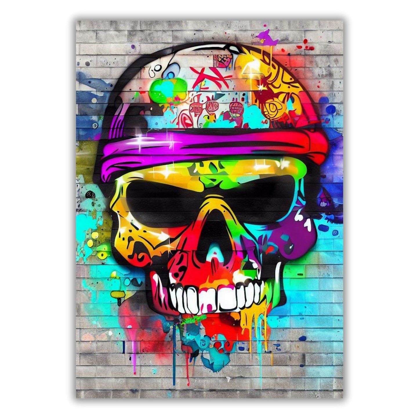 Street Skull Wall Art Canvas Print