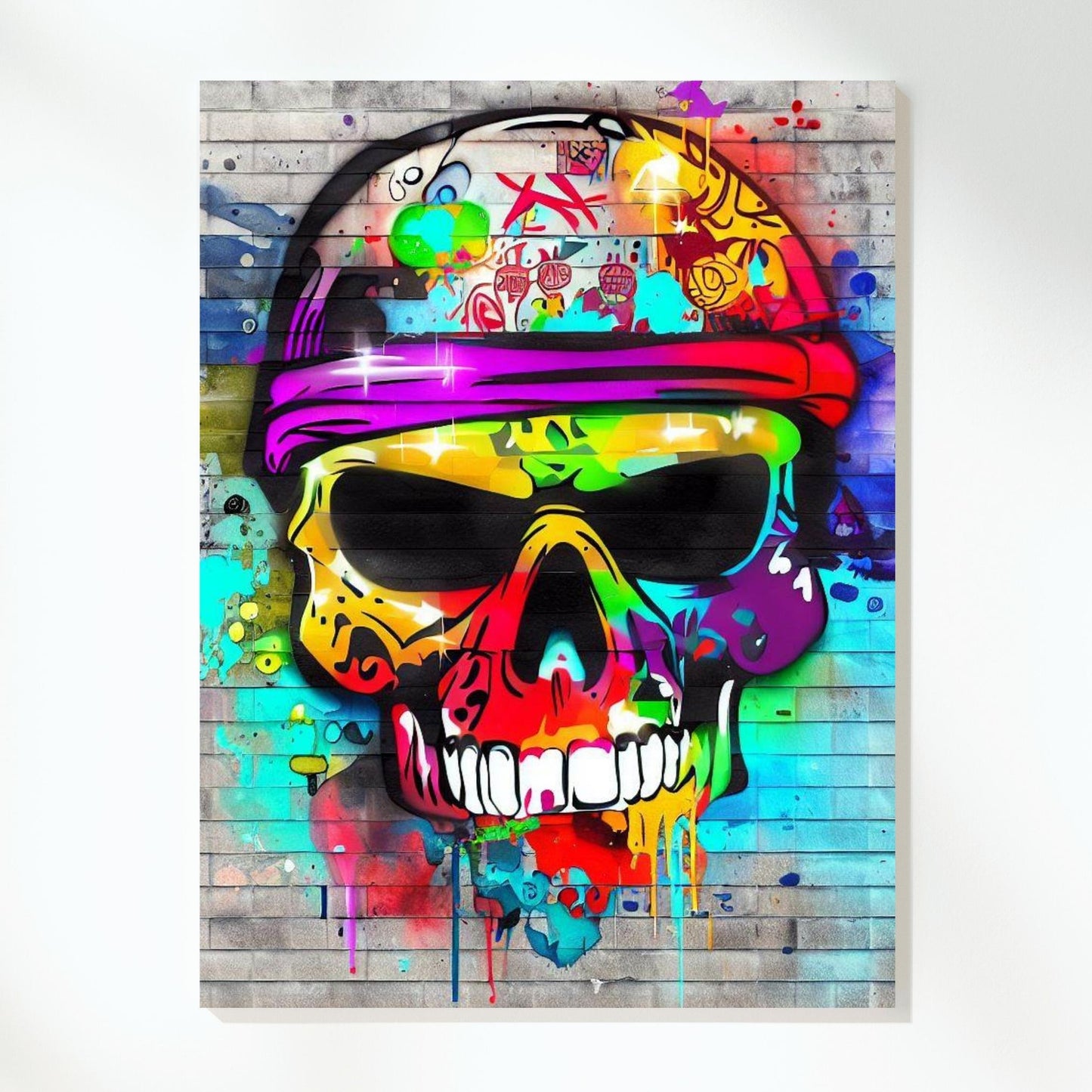 Street Skull Wall Art Canvas Print