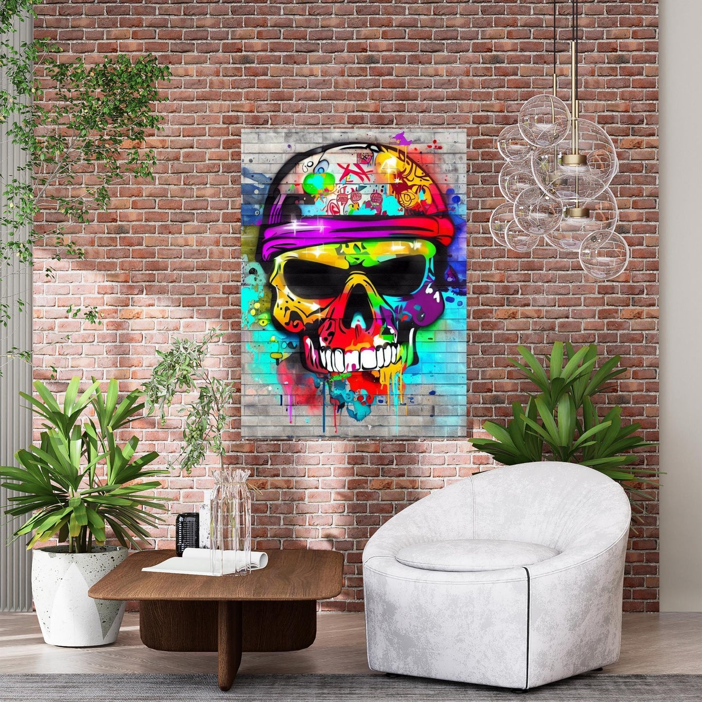 Street Skull Wall Art Canvas Print