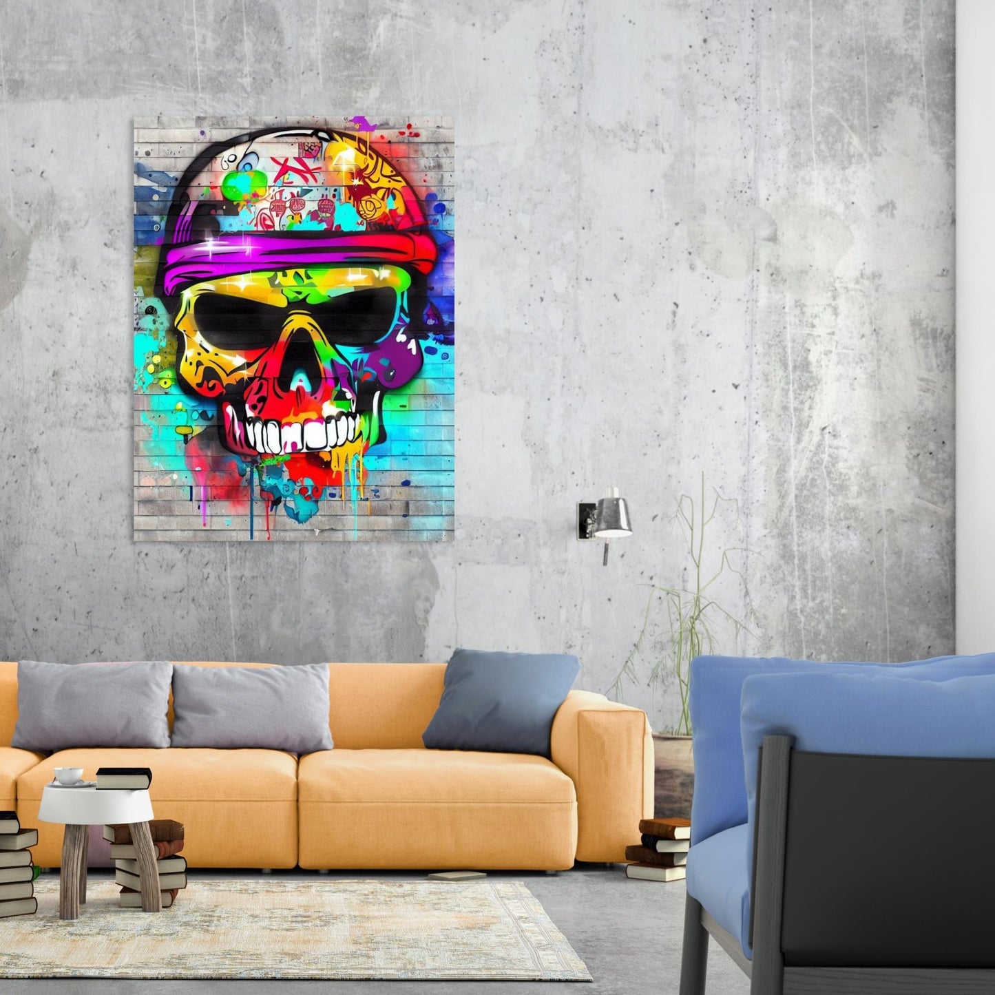 Street Skull Wall Art Canvas Print