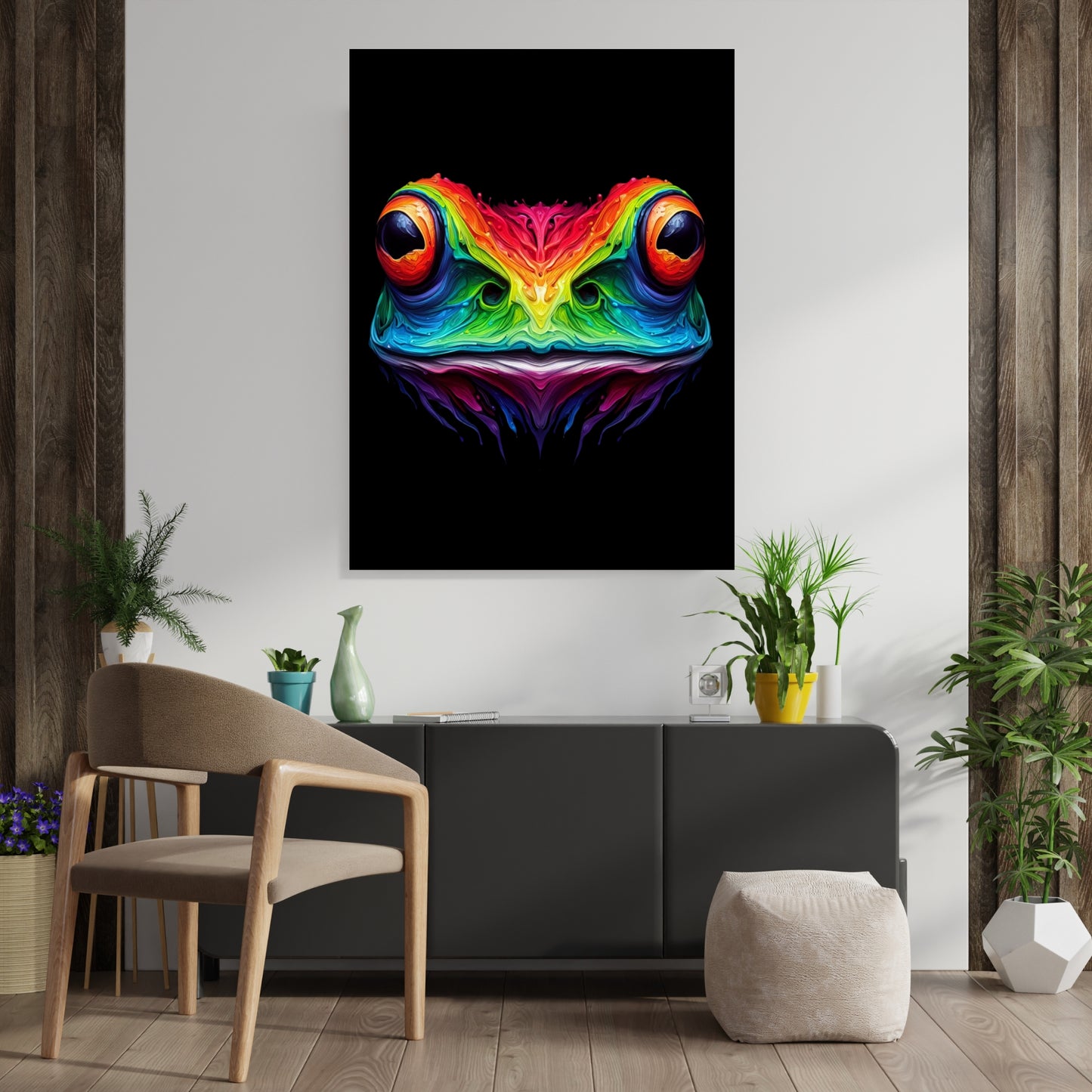 Luminous Frog Wall Art Canvas Print