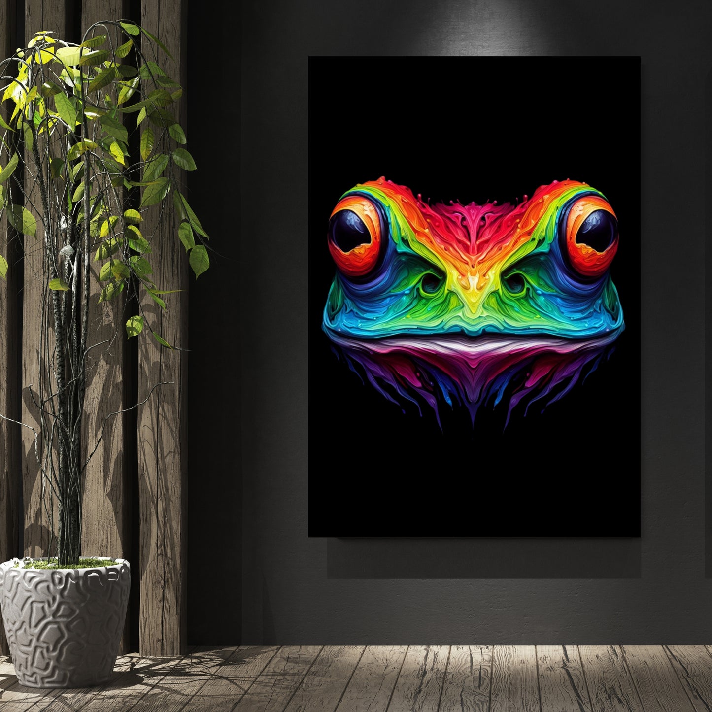 Luminous Frog Wall Art Canvas Print