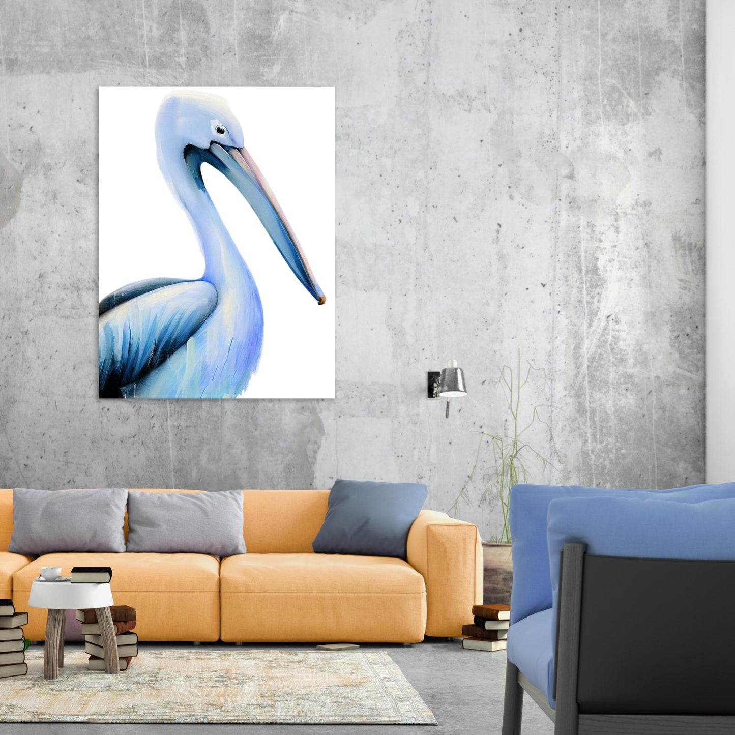 Hamptons Pelican Wall Art Canvas Print