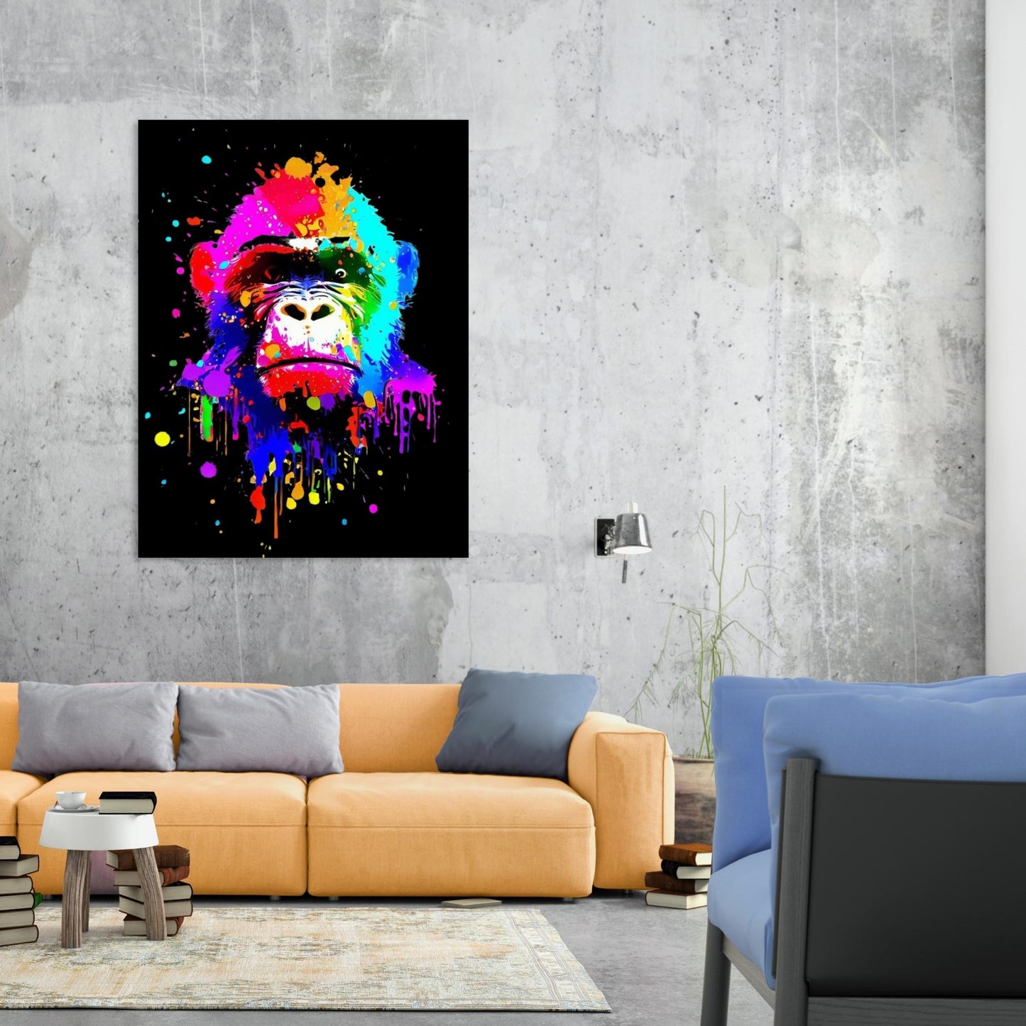 Gorilla (Midnight) Wall Art Canvas Print