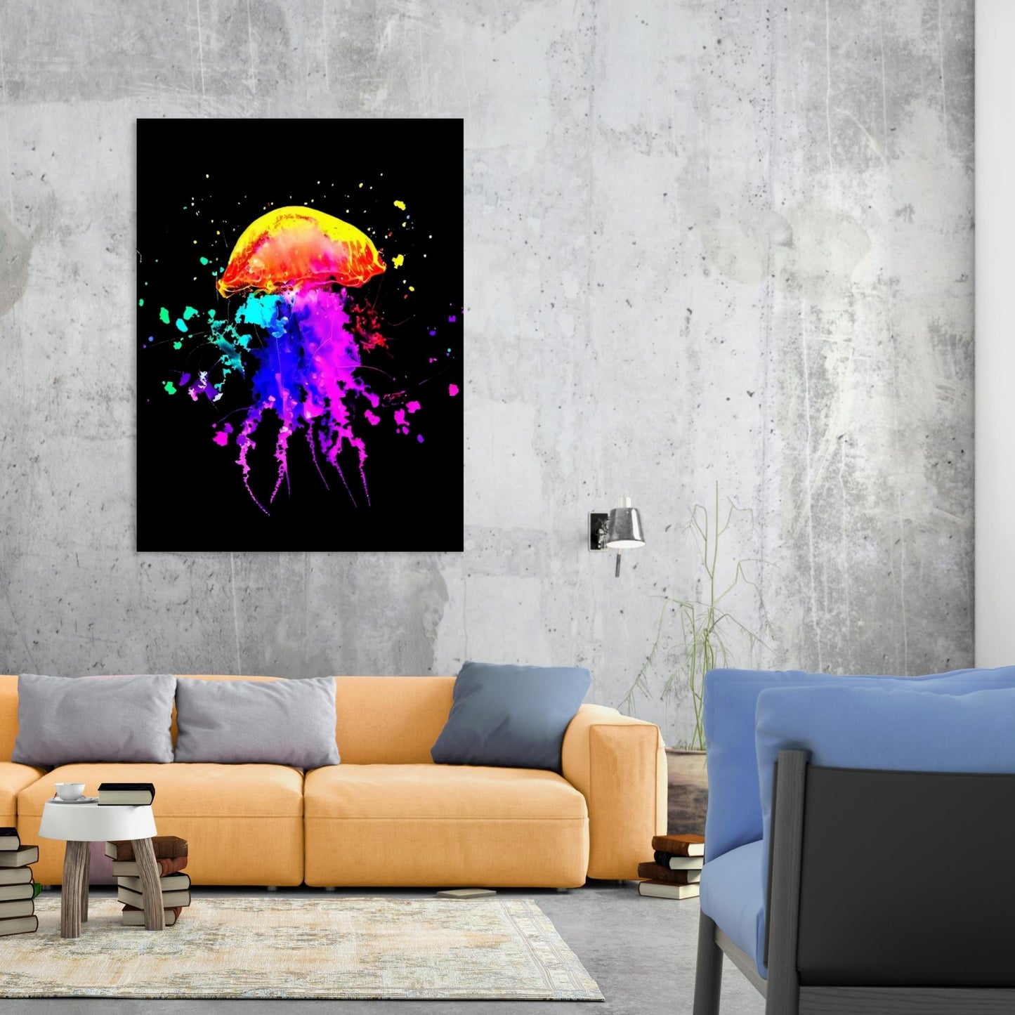 Jellyfish (Midnight) Wall Art Canvas Print
