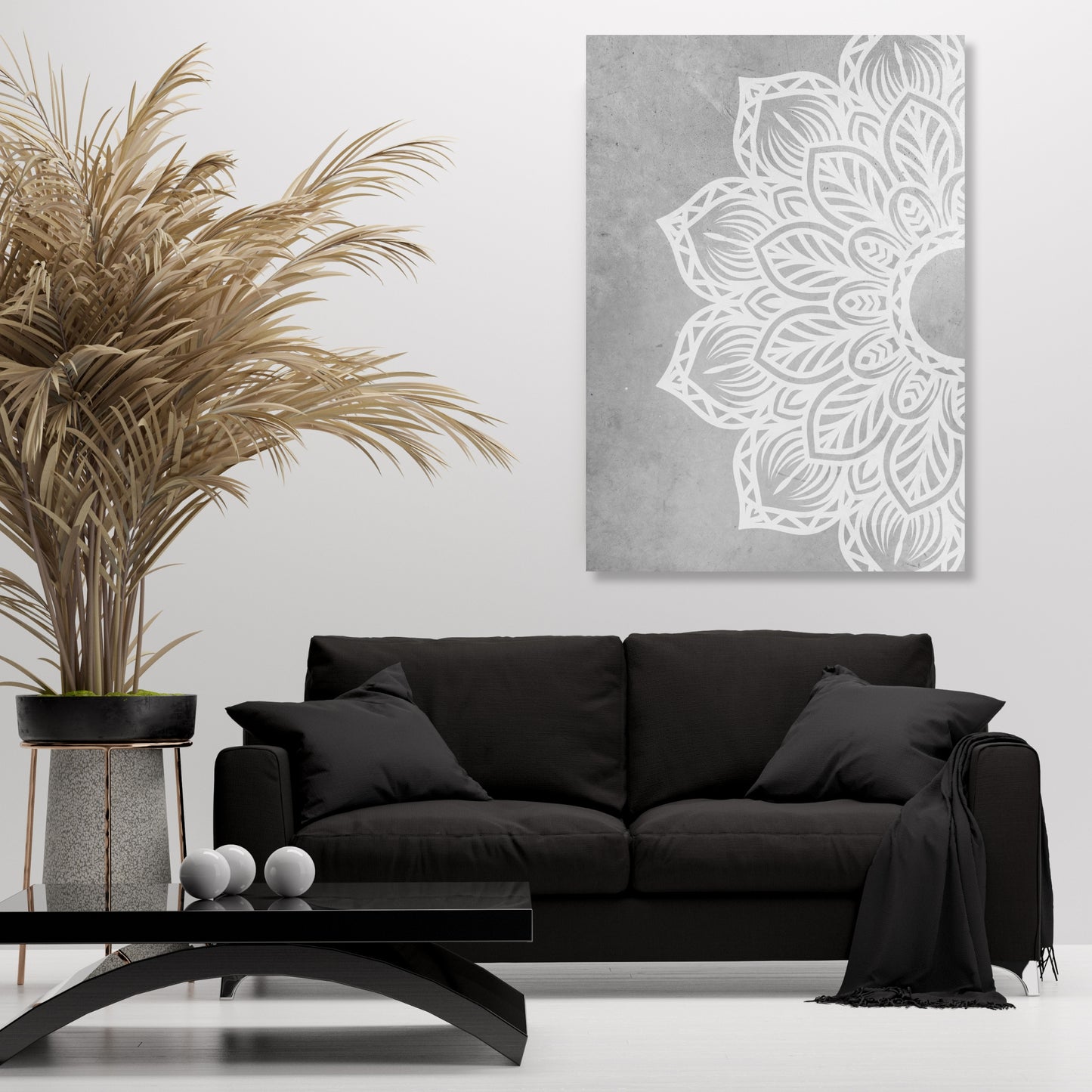 Celestial Flower Mandala Wall Art Canvas Print