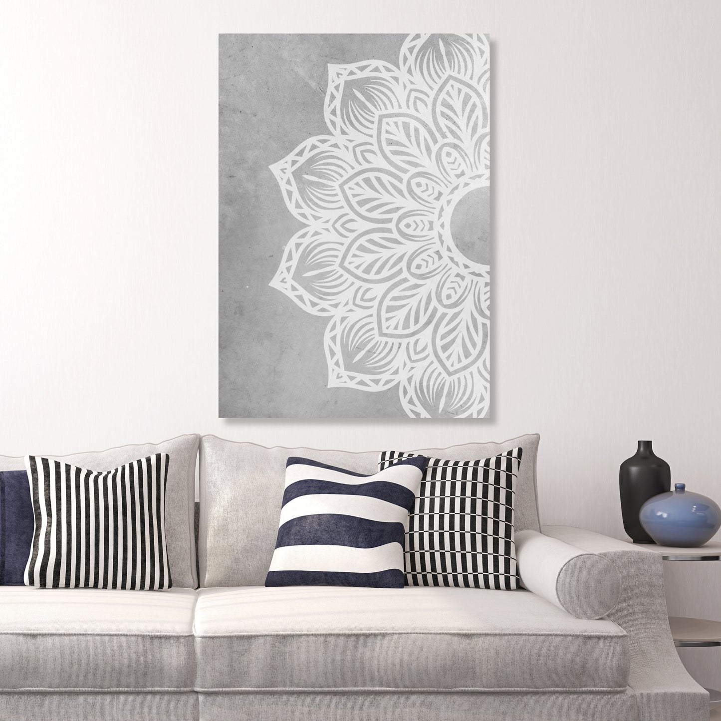 Celestial Flower Mandala Wall Art Canvas Print