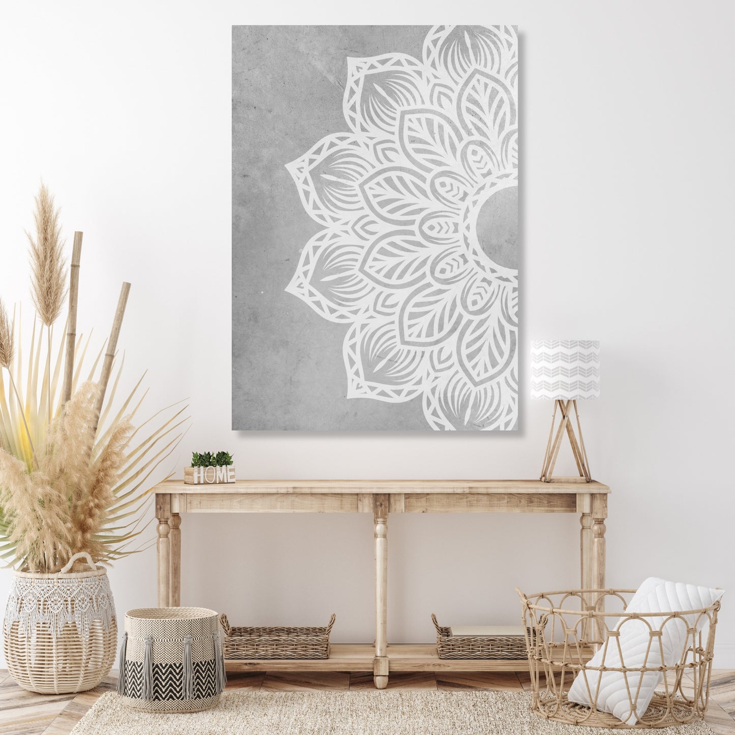 Celestial Flower Mandala Wall Art Canvas Print