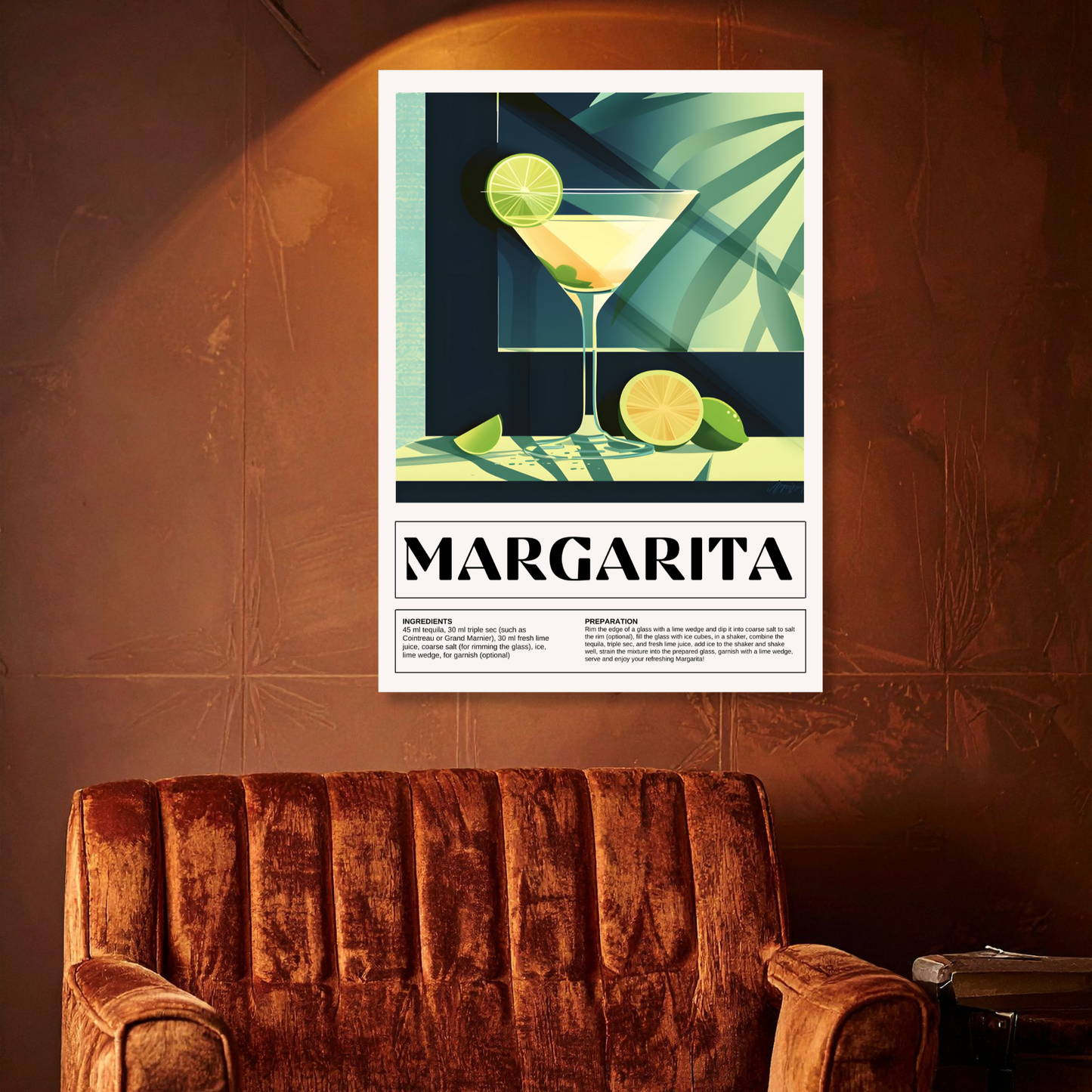 Margarita Cocktail Wall Art Canvas Print
