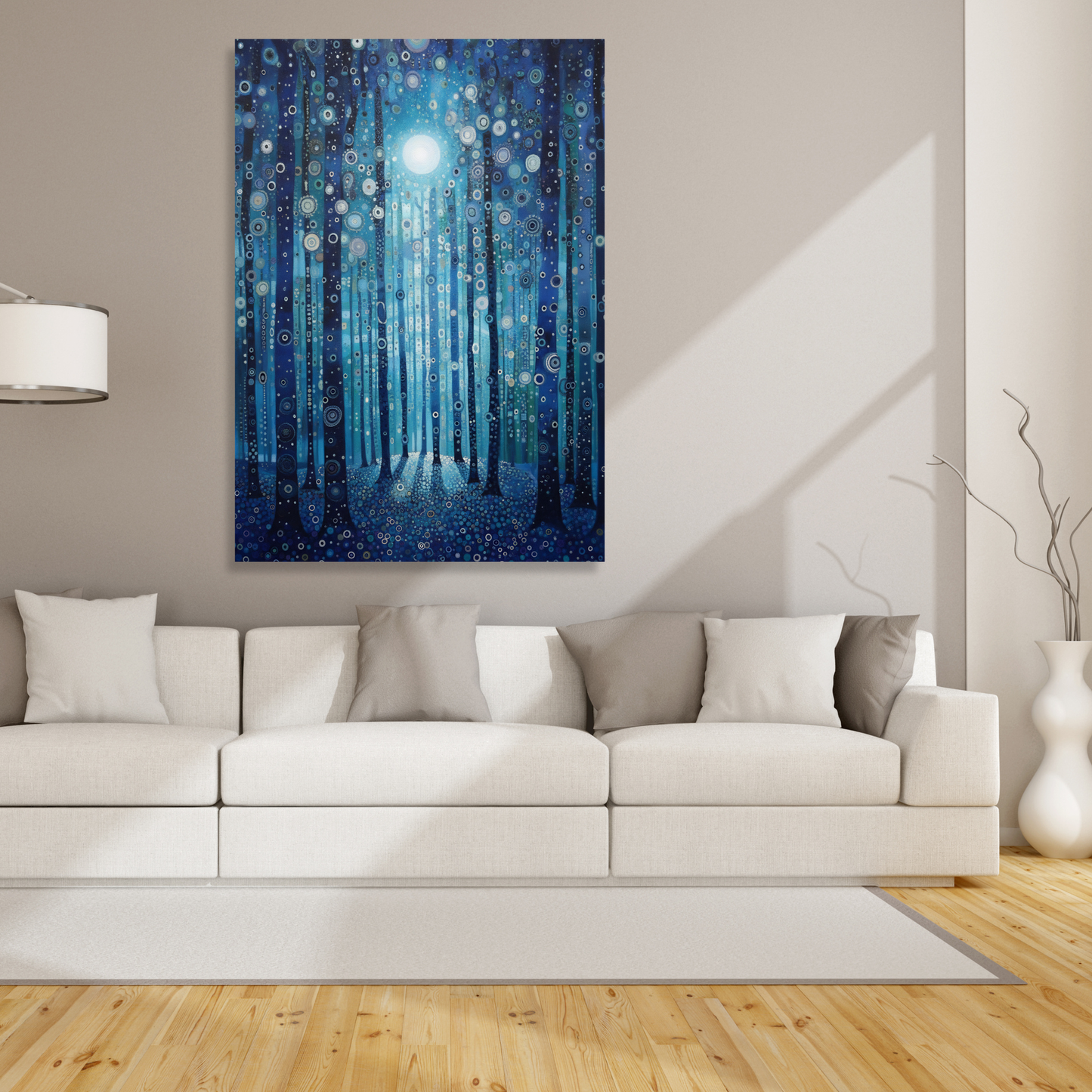 Moonlit Forest Wall Art Canvas Print