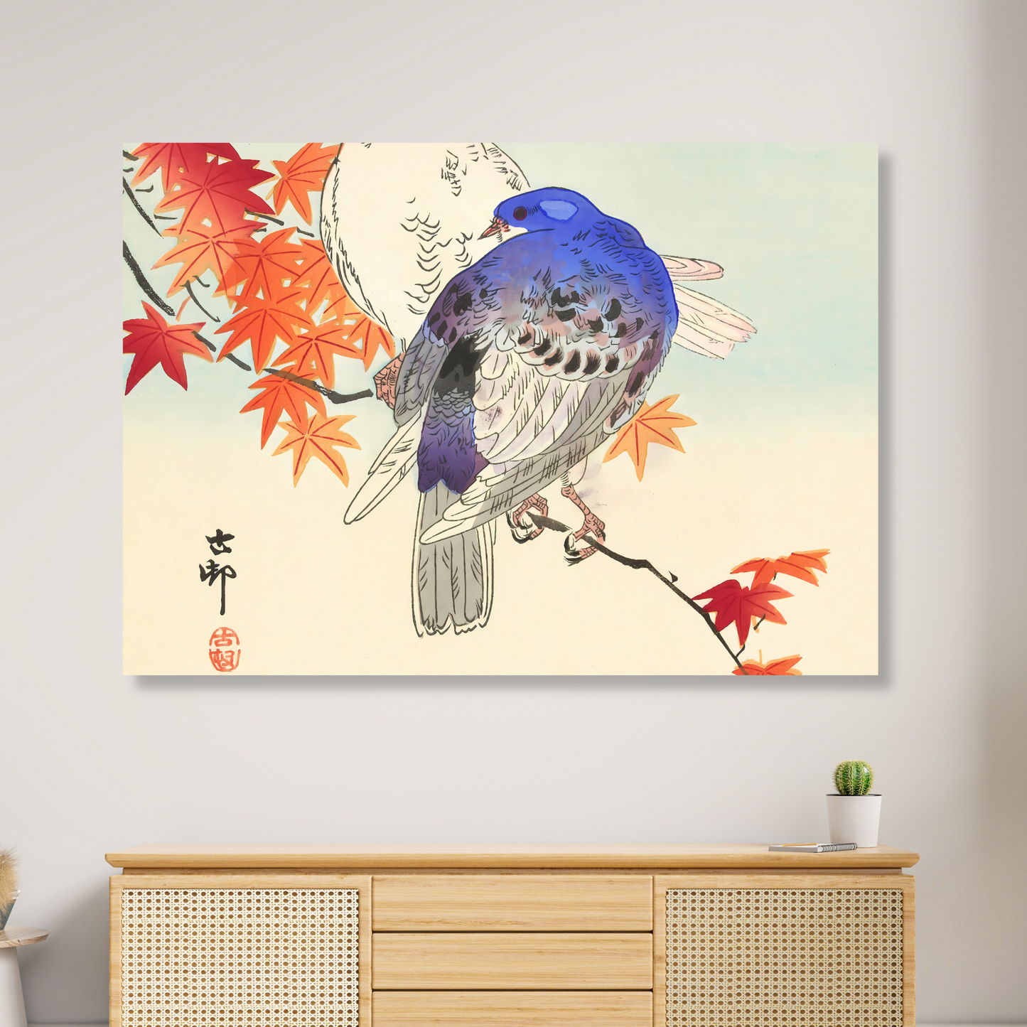 Ohara Koson - Two Pigeons On Autumn Branch