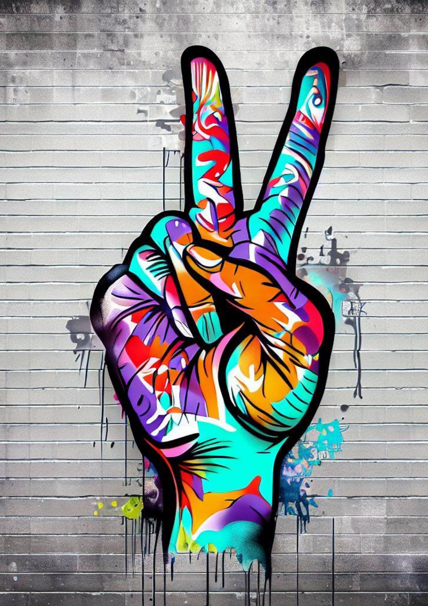 Peace Graffiti Wall Art Canvas Print