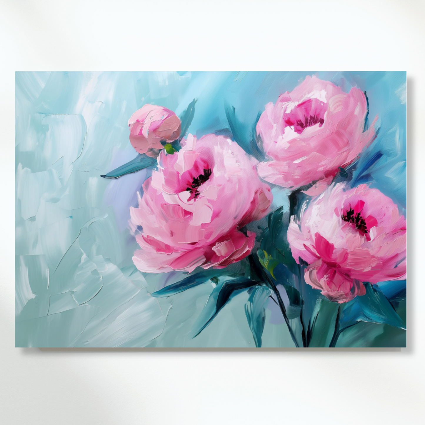 Pink Roses Wall Art Canvas Print