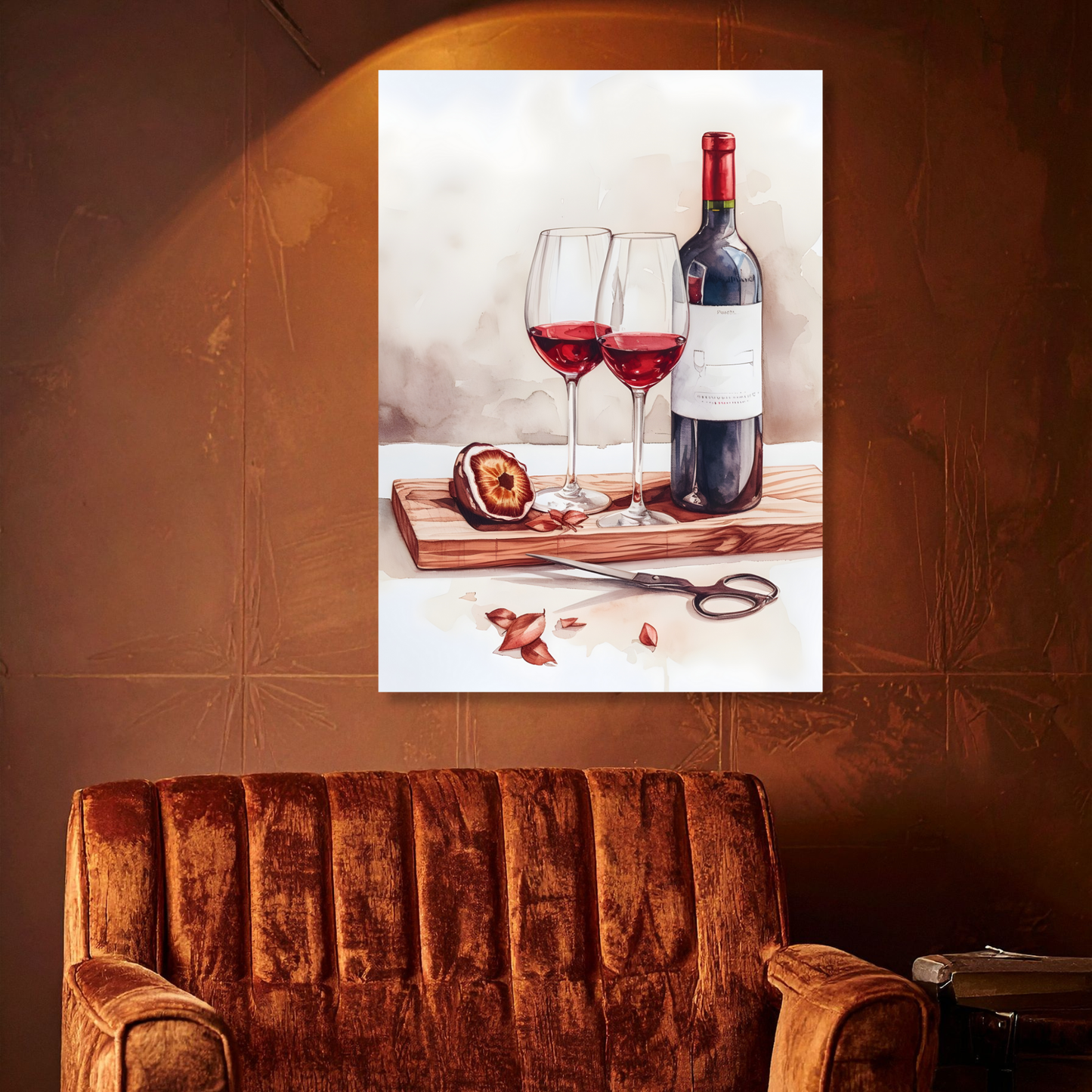 Red Wine & Platter Wall Art Canvas Print