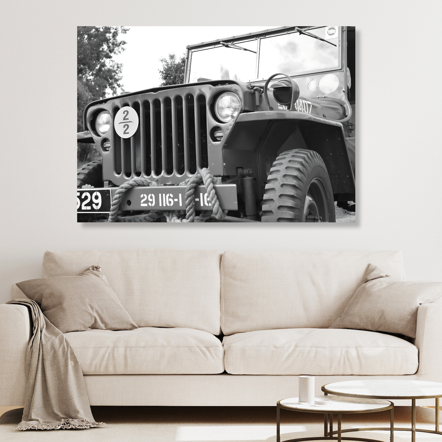 Retro Jeep Wall Art Canvas Print