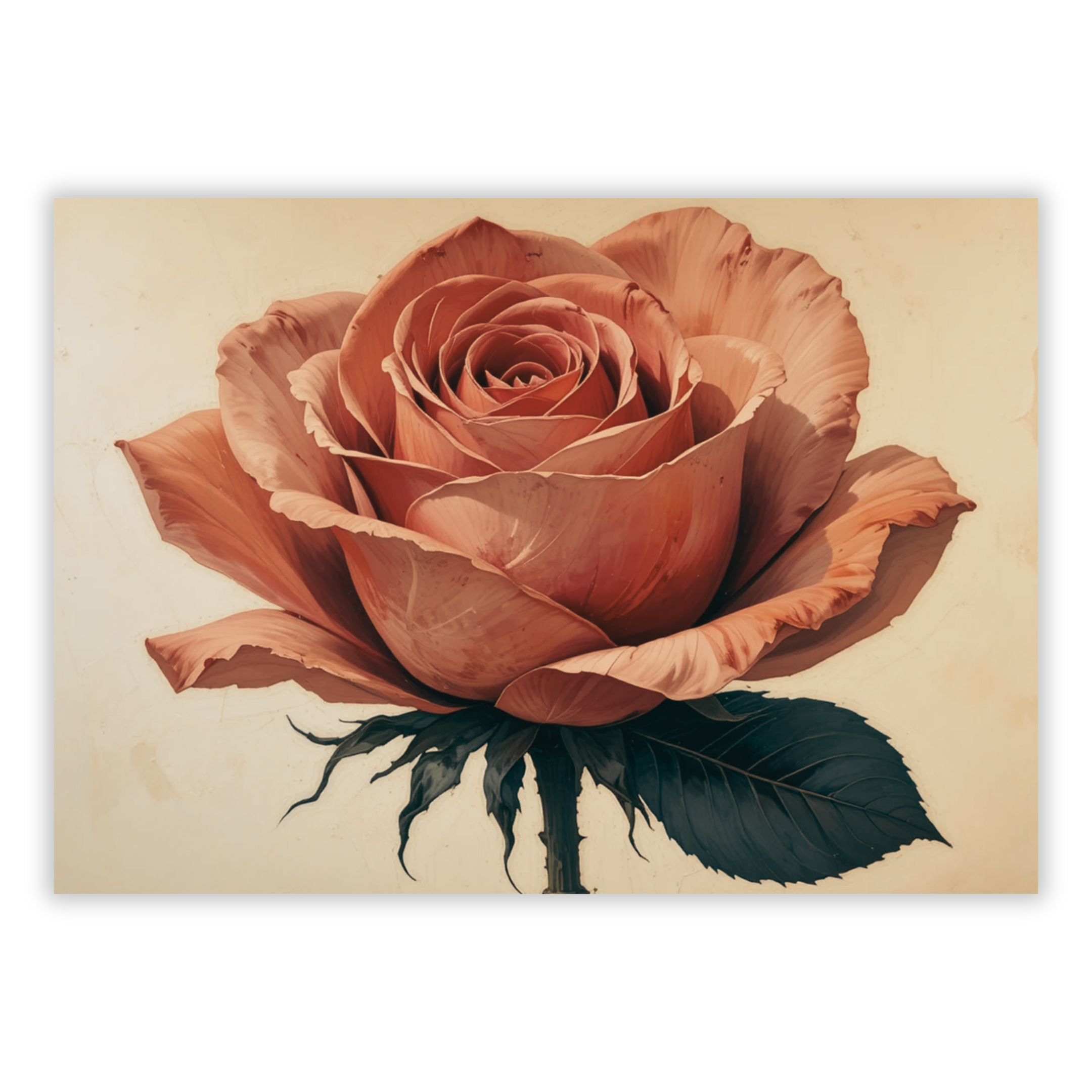 Retro Rose Floral Canvas Wall Art Print | Luxe Wall Art