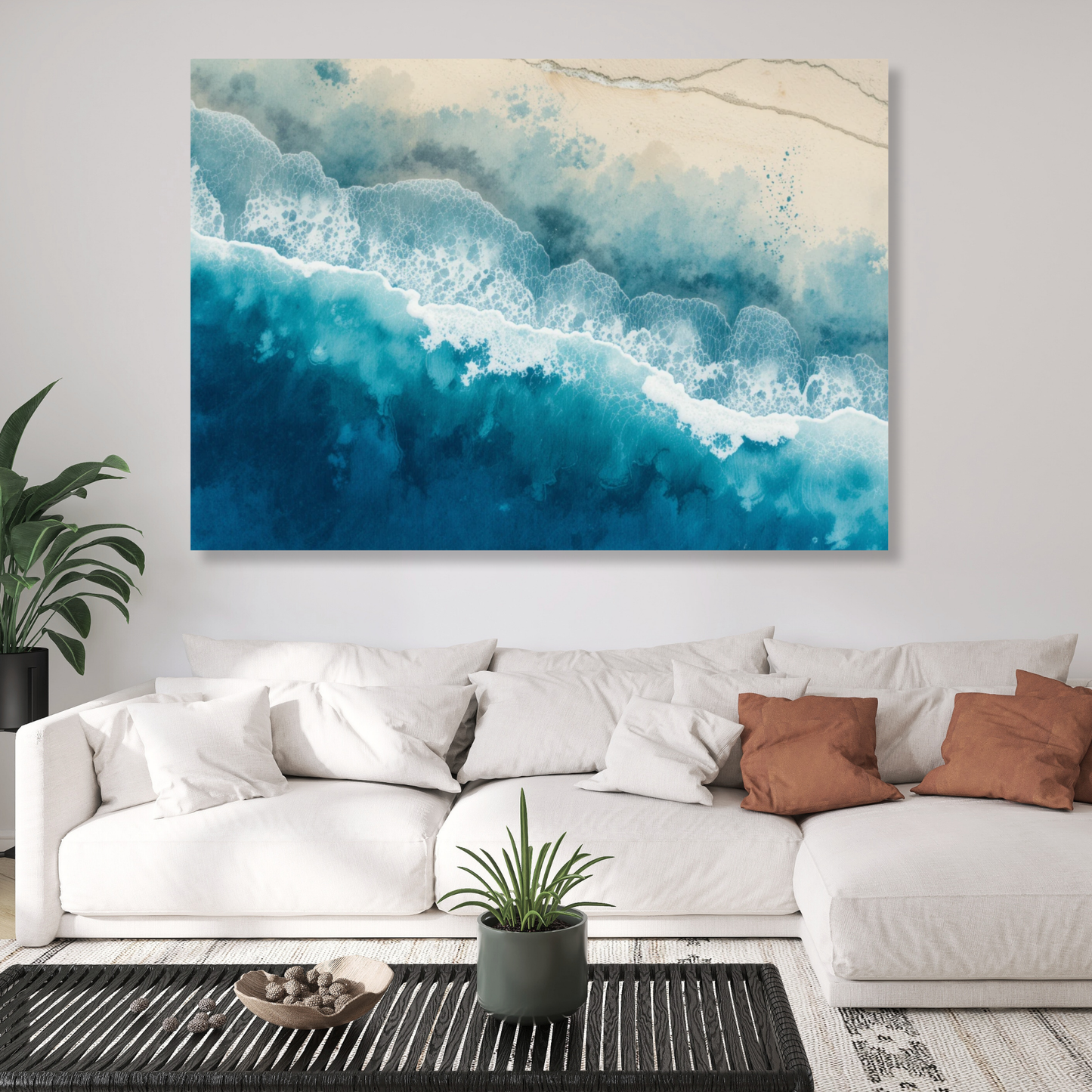 Sand & Ocean Abstract Wall Art Canvas Print
