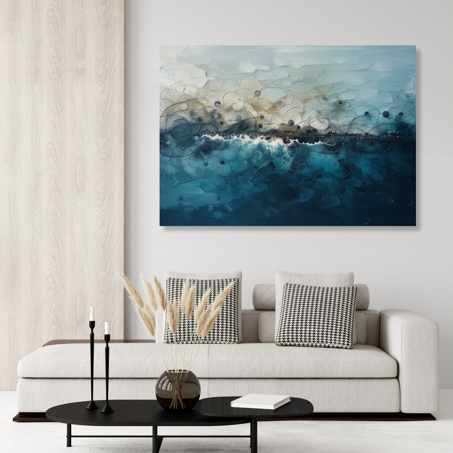 Ocean Meets Shore Abstract Wall Art Canvas Print