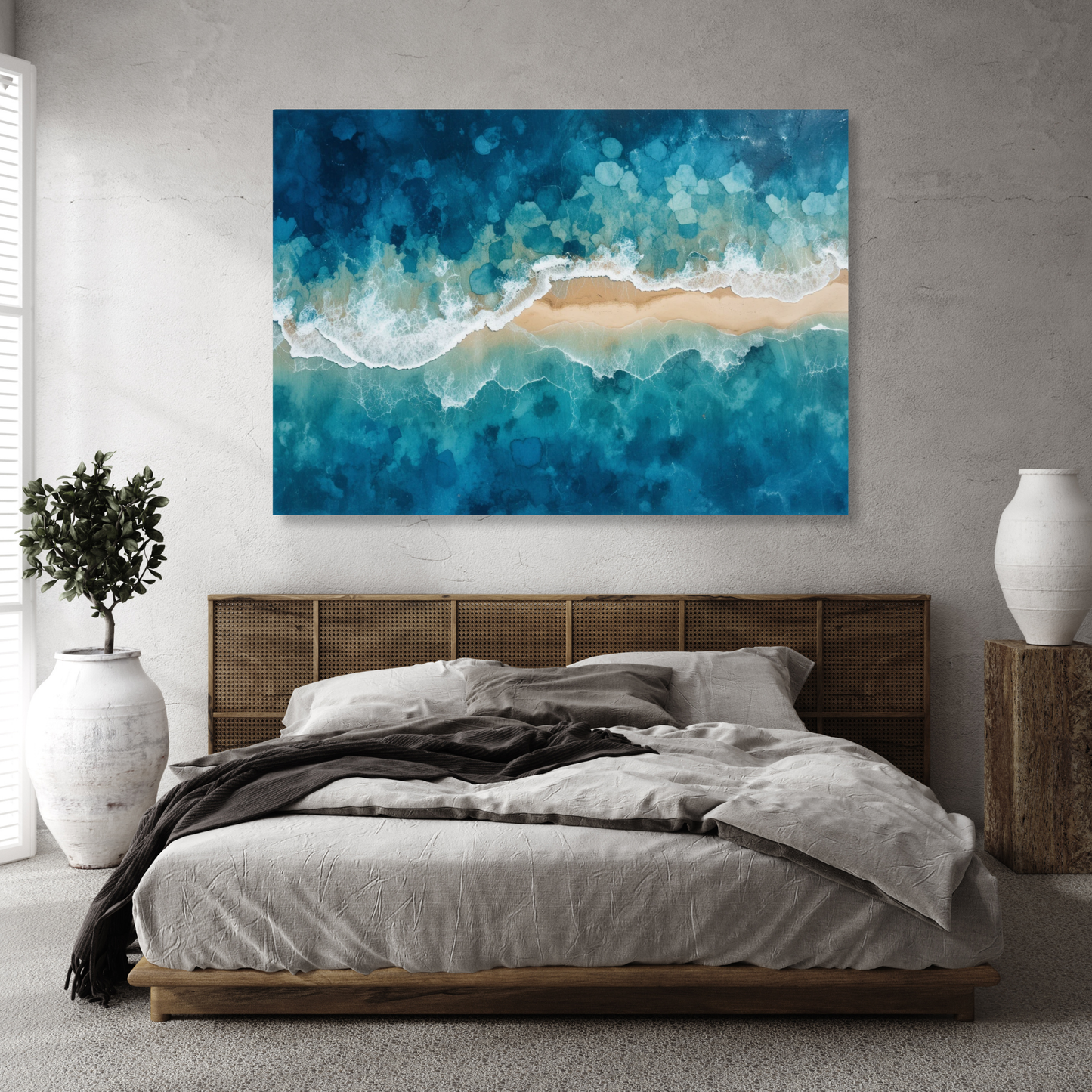 Ocean Sandbar Abstract Wall Art Canvas Print