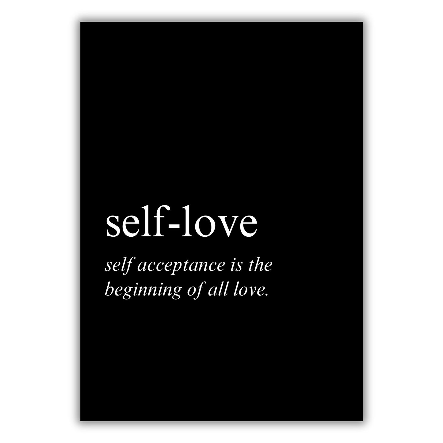 Self-Love on Black Inspirational Wall Art Canvas Print