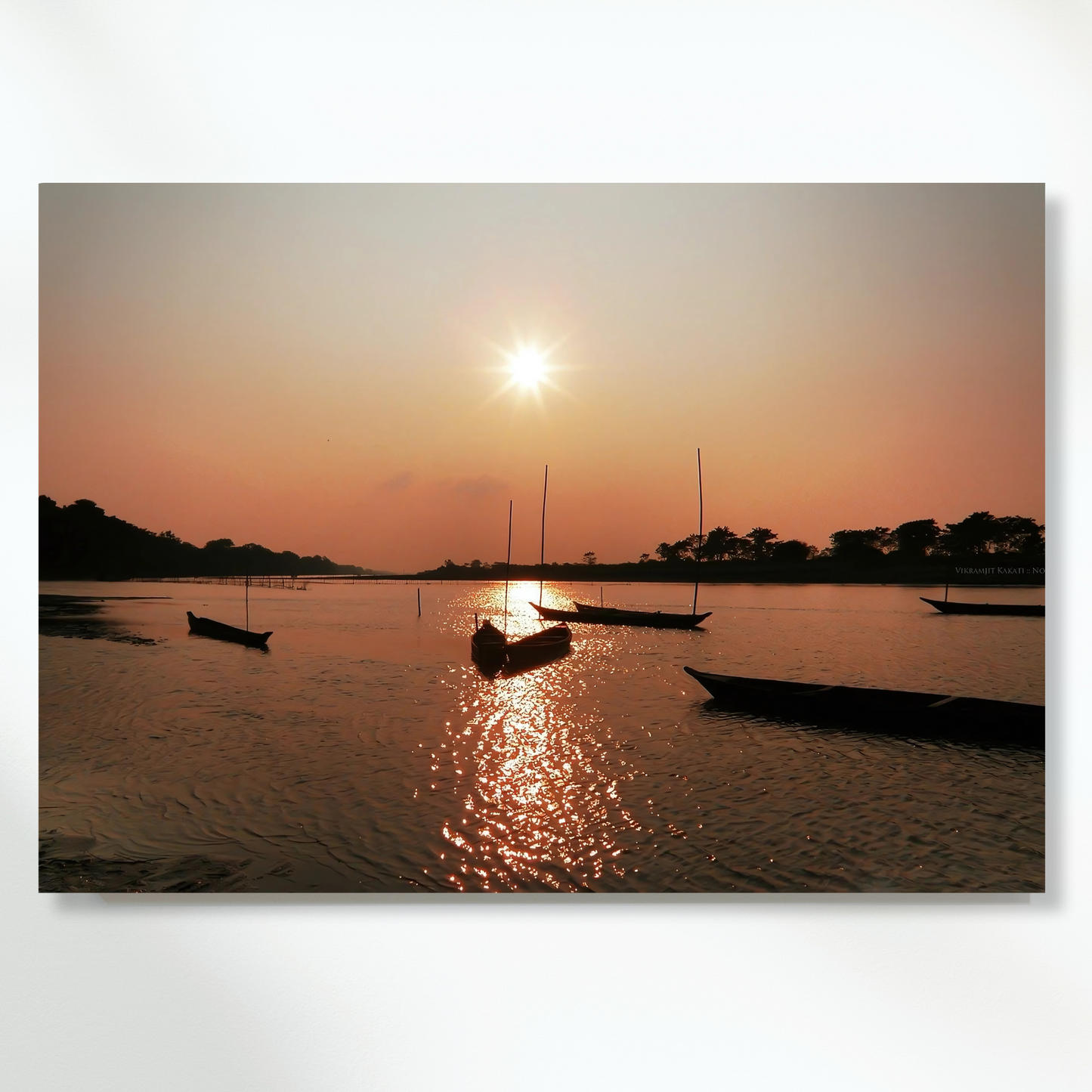 Sunset Over The Bay Wall Art Canvas Print