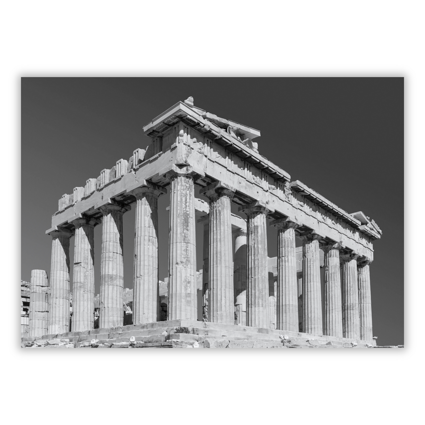 The Acropolis (Black & White) Wall Art Canvas Print