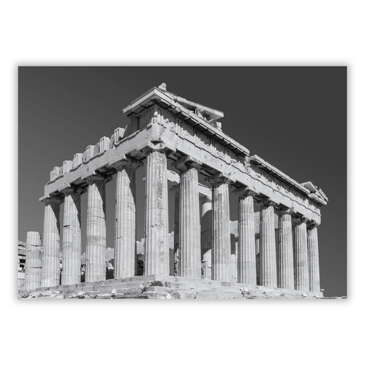 The Acropolis (Black & White) Wall Art Canvas Print