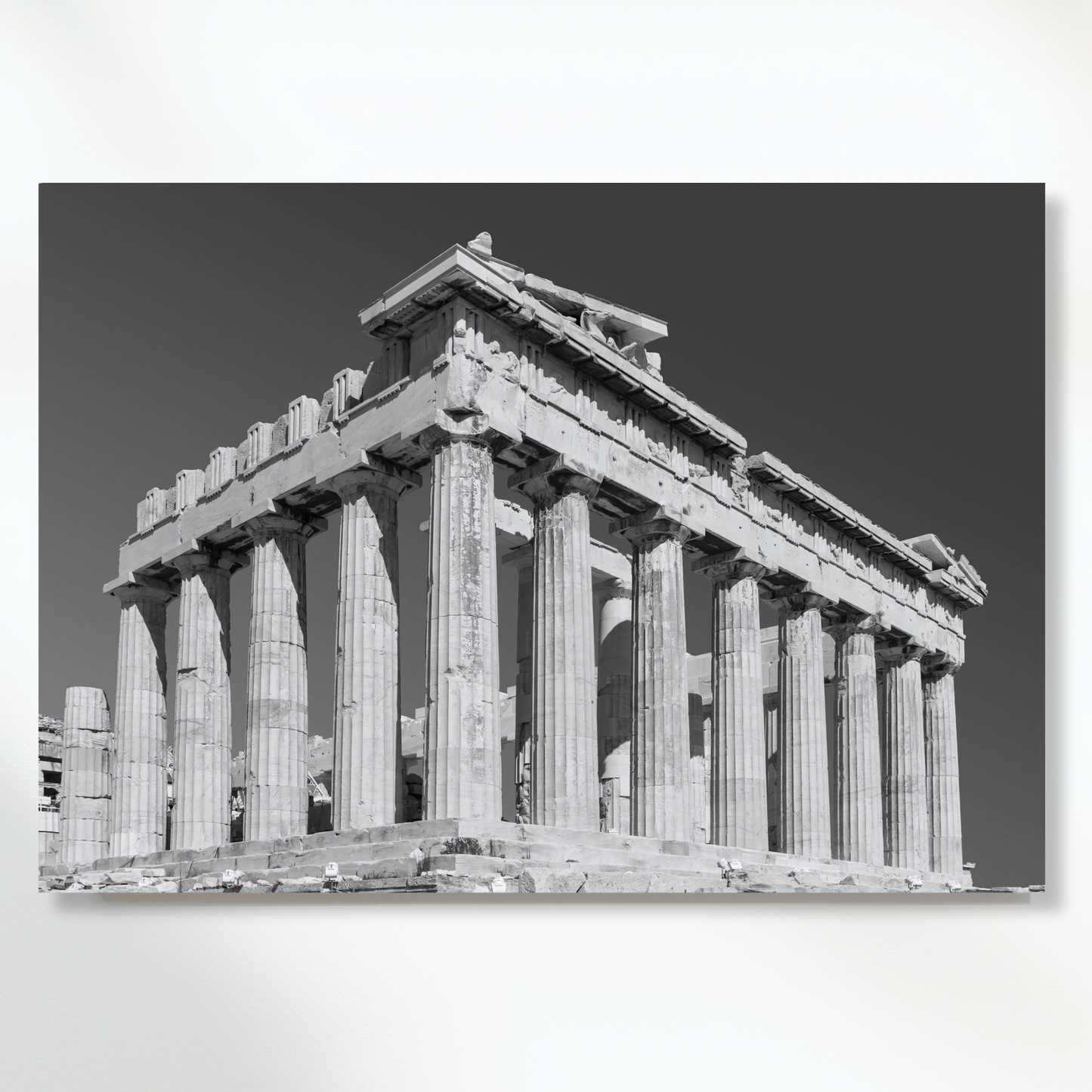 The Acropolis (Black & White) Wall Art Canvas Print