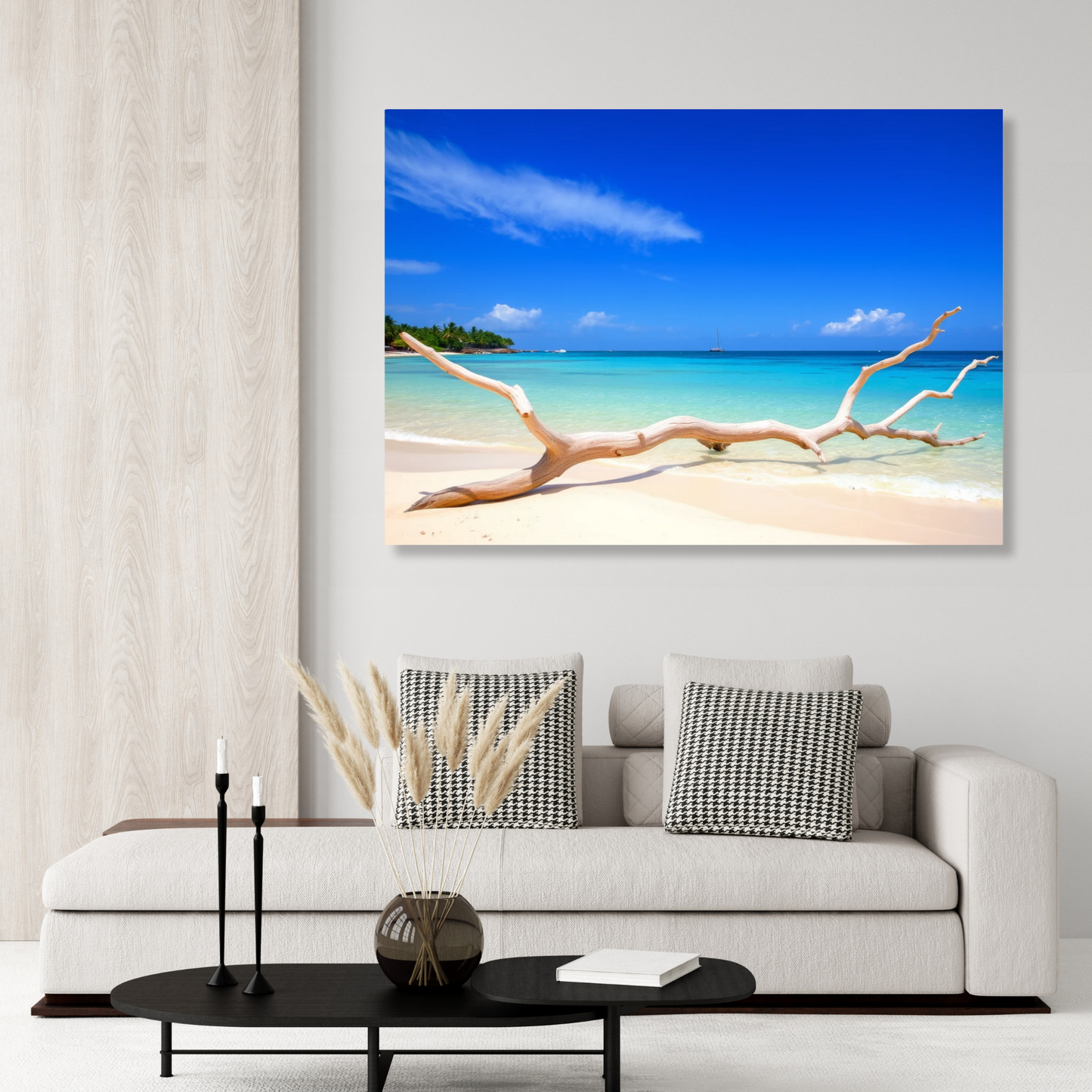 Turquoise Driftwood Wall Art Canvas Print