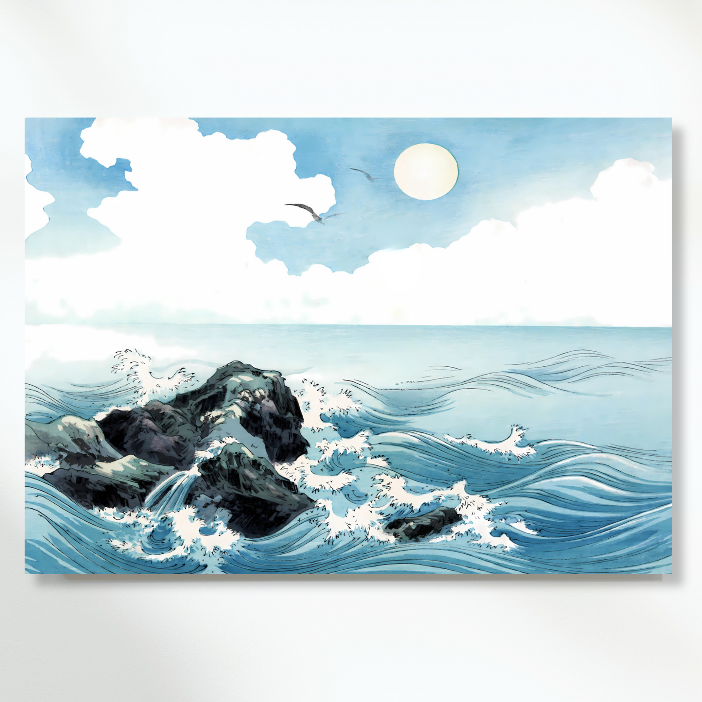 Uehara Konen - Ocean Waves At Kojima Island Wall Art Canvas Print