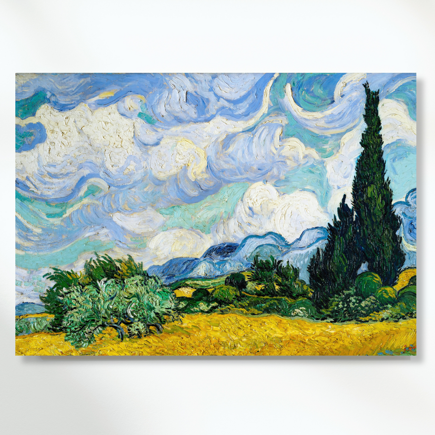Vincent Van Gogh - Wheat Field with Cypresses Wall Art Canvas Print