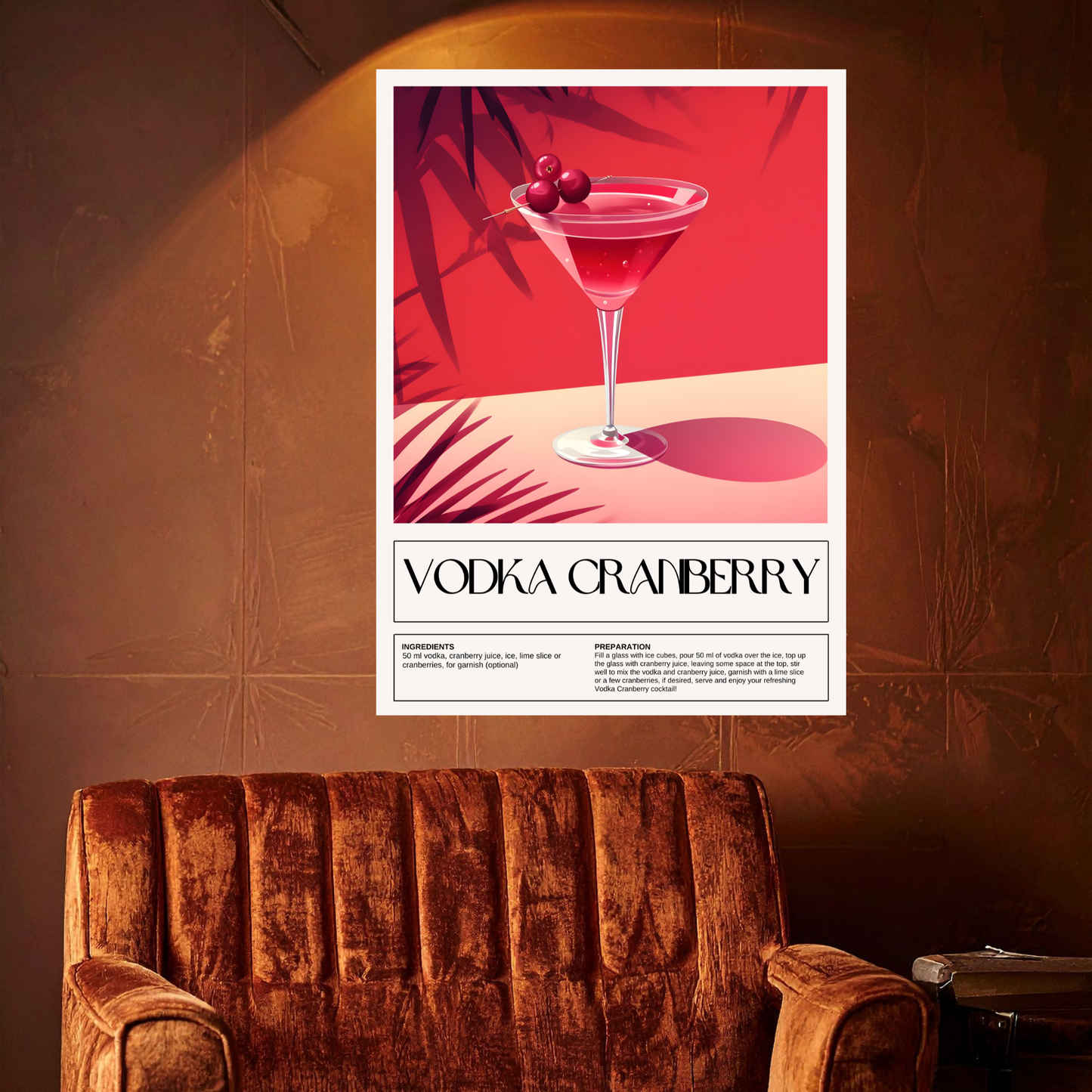 Vodka Cranberry Cocktail Wall Art Canvas Print