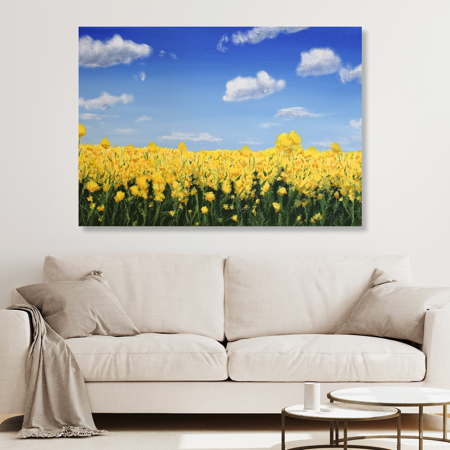 Yellow Flowers Wall Art Canvas Print