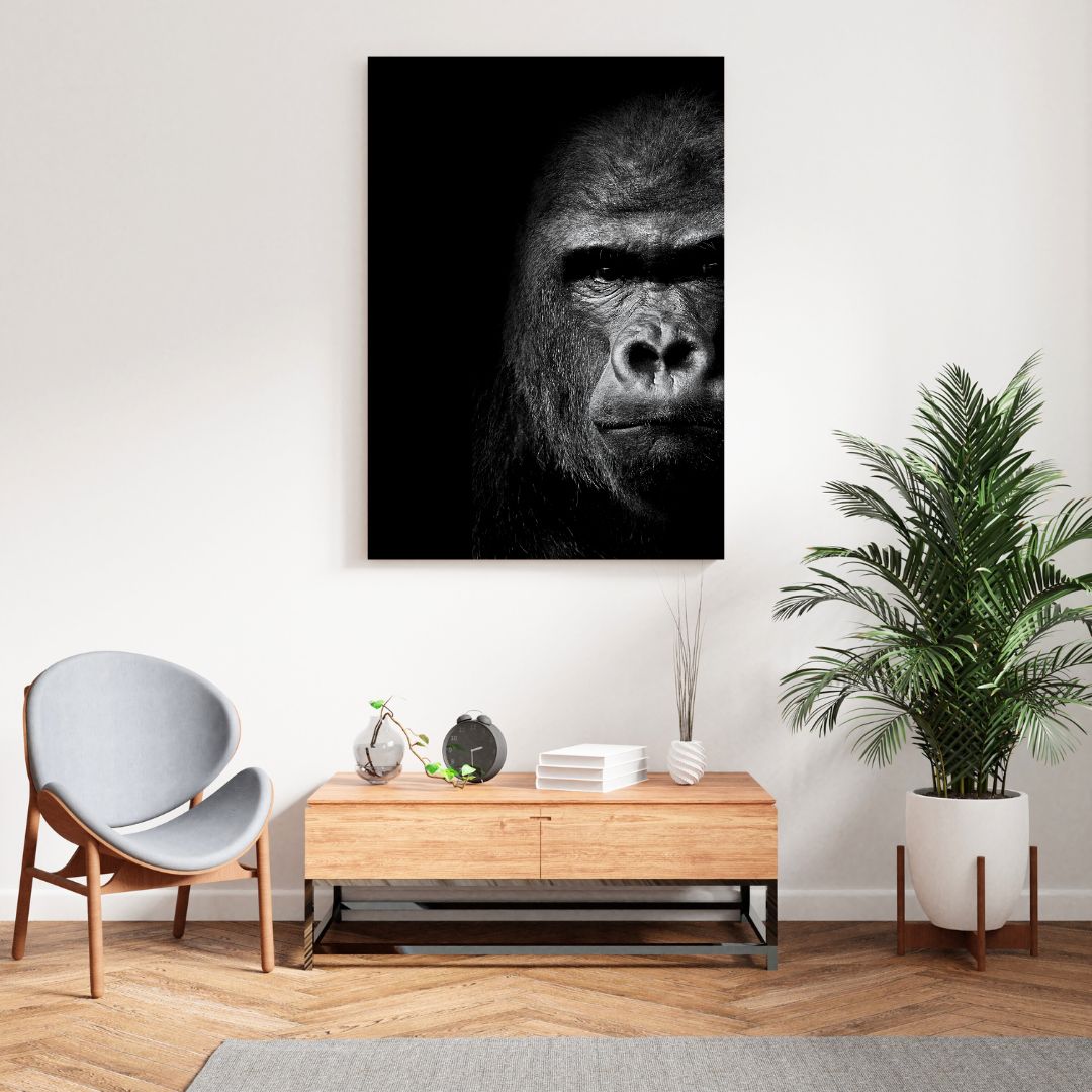 African Safari Gorilla Wall Art Canvas Print
