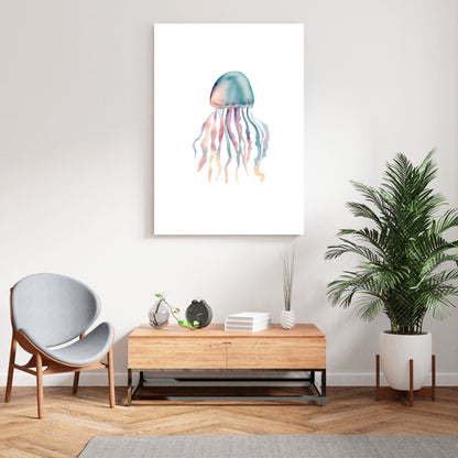 Jellyfish Rainbow Wall Art Canvas Print