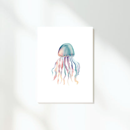Jellyfish Rainbow Wall Art Canvas Print
