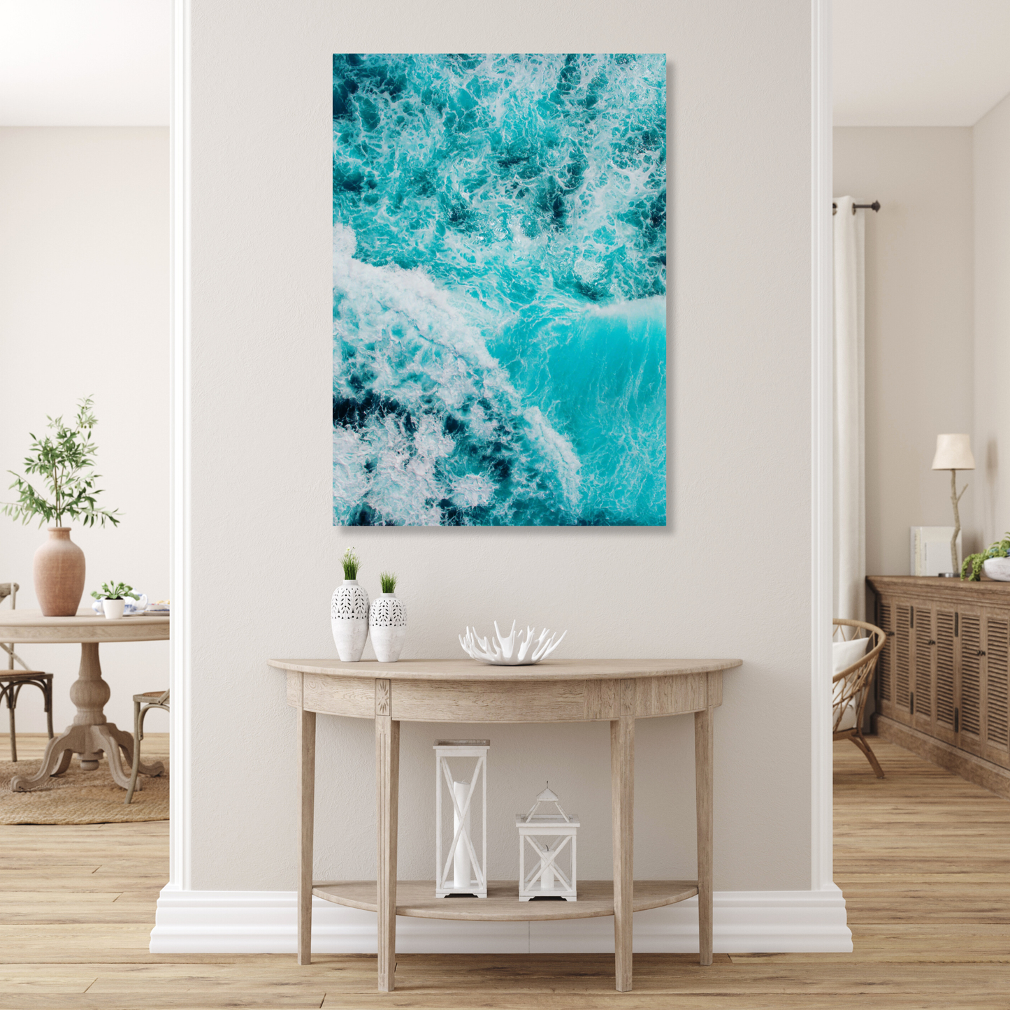 Aerial Ocean Waves Wall Art Canvas Print