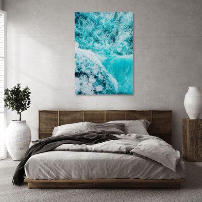 Aerial Ocean Waves Wall Art Canvas Print